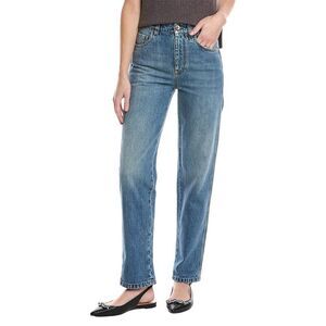 Brunello Cucinelli Womens  The Skater Medium Wash Straight Jean